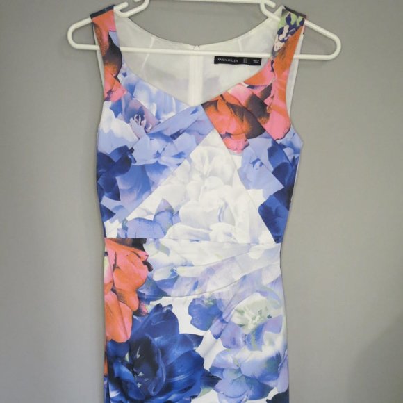 KAREN MILLEN - FLOWER PENCIL DRESS - SIZE 6 - NEW CONDITION - Picture 2 of 7